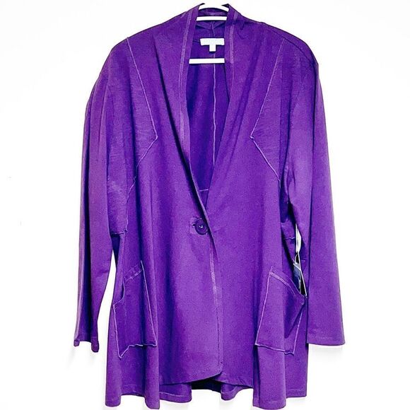 NWT Habitat 28913 One-Button Shawl Jacket Plum Sz XXL/XXL Host pick - Picture 2 of 9